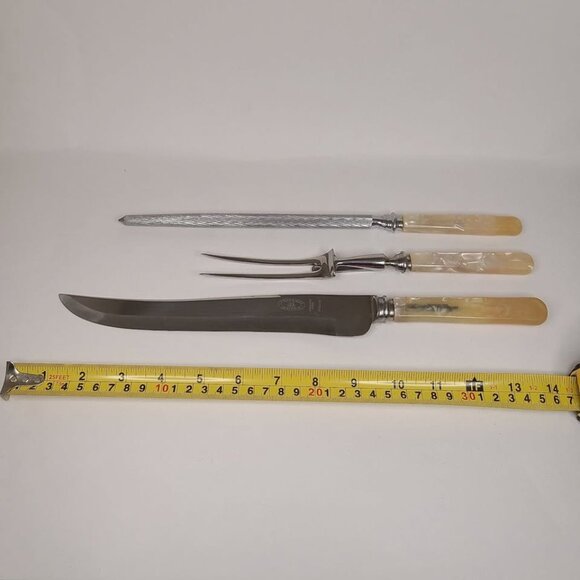 Vintage Carving Set Atkinson Bros Sheffield England Stainless Steel - Picture 4 of 10